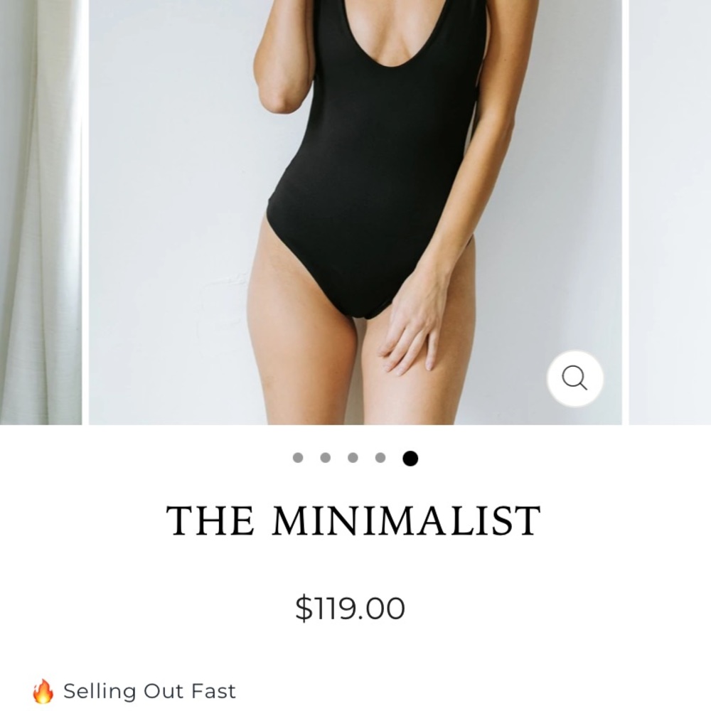 Londre black minimalist one piece swimsuit- new never worn